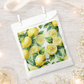 Modernes lemonblaues Blumenskript-Brautparty Geschenktütchen (Ausgeschnitten)