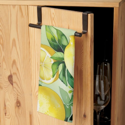 Modernes lemonblaues Blumenskript-Brautparty Geschirrtuch (Drittel gefaltet)