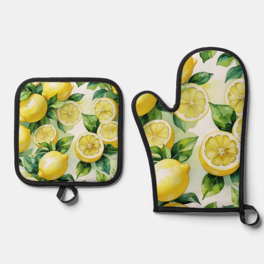 Modernes lemonblaues Blumenskript-Brautparty Ofenhandschuh & Topflappen-Set (Vorderseite)