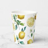 Modernes lemonblaues Blumenskript-Brautparty Pappbecher (Rechts)