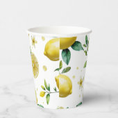 Modernes lemonblaues Blumenskript-Brautparty Pappbecher (Rechts)