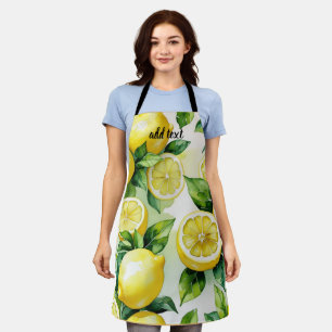 Modernes lemonblaues Blumenskript-Brautparty Schürze