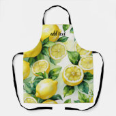 Modernes lemonblaues Blumenskript-Brautparty Schürze (Vorderseite)