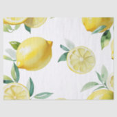 Modernes lemonblaues Blumenskript-Brautparty Seidenpapier (Vorderseite)