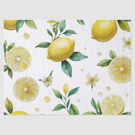 Modernes lemonblaues Blumenskript-Brautparty Seidenpapier (Vorderseite)