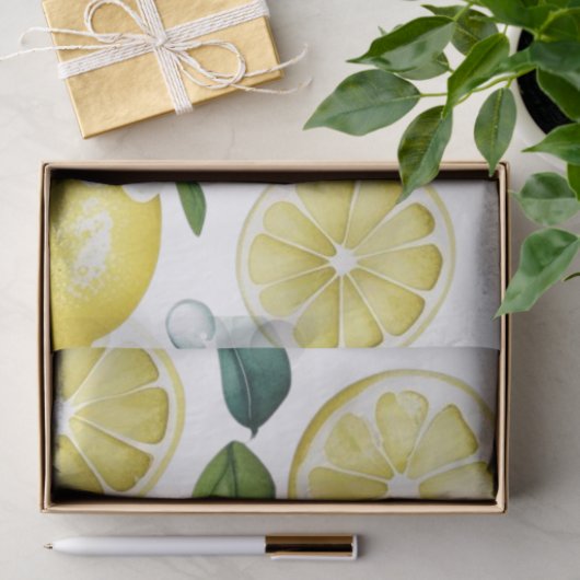 Modernes lemonblaues Blumenskript-Brautparty Seidenpapier (Geschenk)