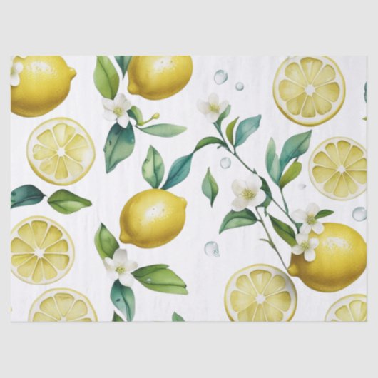 Modernes lemonblaues Blumenskript-Brautparty Seidenpapier (Vorderseite)