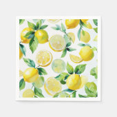 Modernes lemonblaues Blumenskript-Brautparty Serviette (Vorderseite)