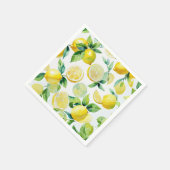Modernes lemonblaues Blumenskript-Brautparty Serviette (Ecke)