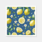 Modernes lemonblaues Blumenskript-Brautparty Serviette (Vorderseite)