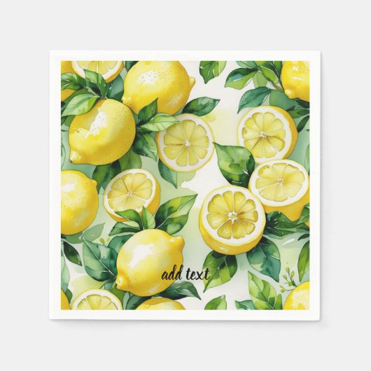 Modernes lemonblaues Blumenskript-Brautparty Serviette (Vorderseite)