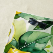 Modernes lemonblaues Blumenskript-Brautparty Strandtuch (Beispiel)