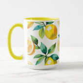 Modernes lemonblaues Blumenskript-Brautparty Tasse (Links)