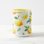 Modernes lemonblaues Blumenskript-Brautparty Tasse (Zentrum)