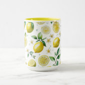 Modernes lemonblaues Blumenskript-Brautparty Tasse (Zentrum)