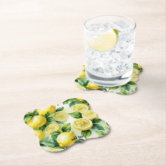 Modernes lemonblaues Blumenskript-Brautparty Untersetzer (Vor Ort)