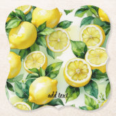 Modernes lemonblaues Blumenskript-Brautparty Untersetzer (Vorderseite)