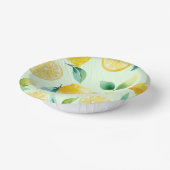 Modernes lemongelbes Blumenskript-Brautparty Pappteller (Gewinkelt)