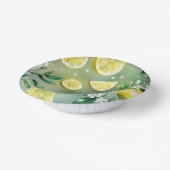Modernes lemongelbes Blumenskript-Brautparty Pappteller (Gewinkelt)