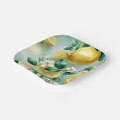 Modernes lemongelbes Blumenskript-Brautparty Pappteller (Gewinkelt)