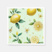 Modernes lemongelbes Blumenskript-Brautparty Serviette (Vorderseite)