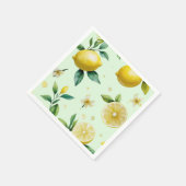 Modernes lemongelbes Blumenskript-Brautparty Serviette (Ecke)