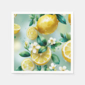 Modernes lemongelbes Blumenskript-Brautparty Serviette (Vorderseite)