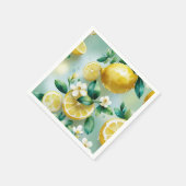 Modernes lemongelbes Blumenskript-Brautparty Serviette (Ecke)