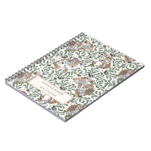 Modernes Leopard-Foliage Notizblock (Linke Seite)