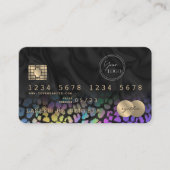Modernes Leopard Gepard Logo QR Code Kreditkarte Visitenkarte (Vorderseite)