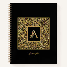 Modernes Leopard Gold Personal Monogram Letter A