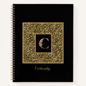 Modernes Leopard Gold Personal Monogram Letter C Notizblock (Vorderseite)