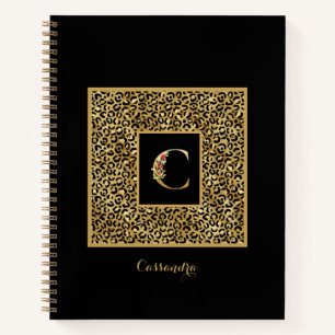 Modernes Leopard Gold Personal Monogram Letter C Notizblock