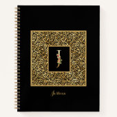 Modernes Leopard Gold Personal Monogram Letter J Notizblock (Vorderseite)