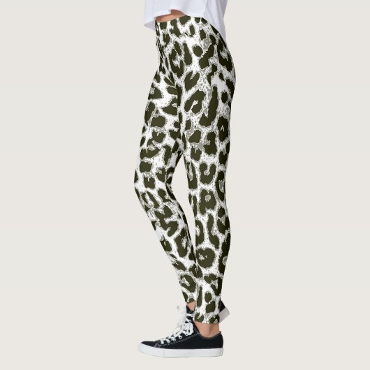 Modernes Leopard-Haut-Muster #12 Leggings (Links)