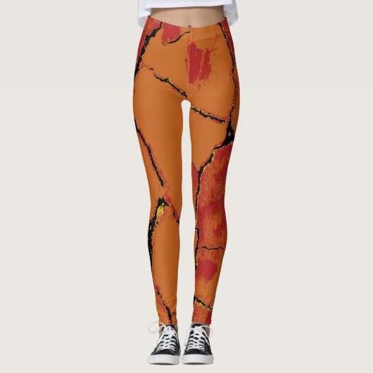Modernes Leopard-Haut-Muster #8 Leggings (Vorderseite)