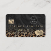 Modernes Leopard-Logo QR-Code Kreditkarten-Stil Visitenkarte (Vorderseite)