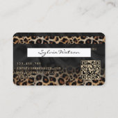 Modernes Leopard-Logo QR-Code Kreditkarten-Stil Visitenkarte (Rückseite)