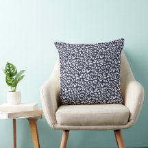 Modernes Leopard Mitternacht Blue Animal Print Mus
