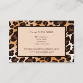 Modernes Leopard-Muster Elegante Visitenkarte (Rückseite)