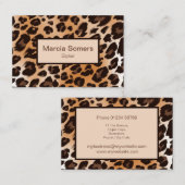 Modernes Leopard-Muster Elegante Visitenkarte (Vorne/Hinten)