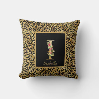 Modernes Leopard-Personalisiertes Monogramm I Kissen