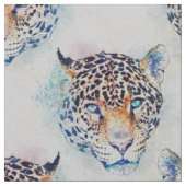 Modernes Leopard Portrait Farbenfrohe Malerei Stoff (Nahaufnahme)