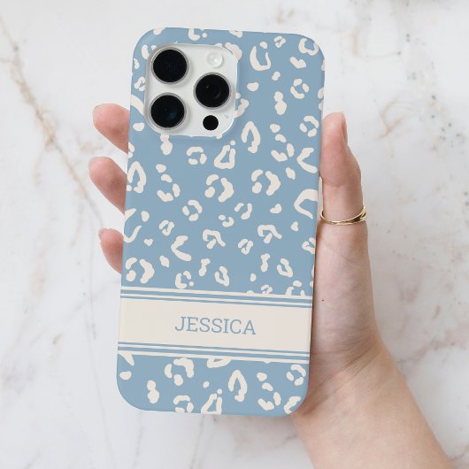 Modernes Leopardenmuster mit Personalisiertem Name Case-Mate iPhone Hülle