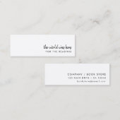 Modernes Lesezeichen | Minimalistische Mini-Book-S Mini Visitenkarte (Vorne/Hinten)