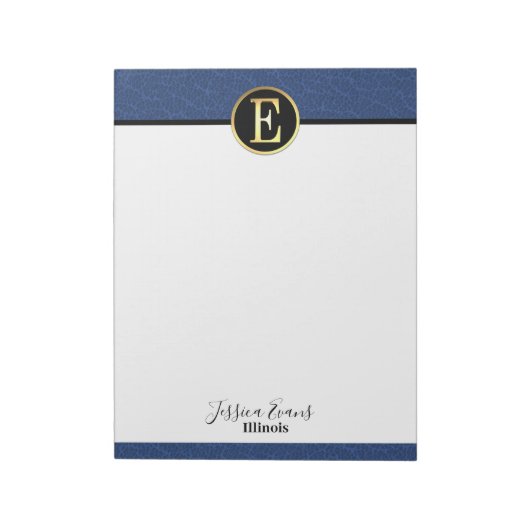 Modernes Letter E Notepad Notizblock (Rotiert)