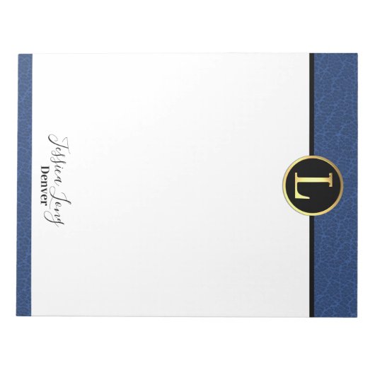 Modernes Letter L Notepad Notizblock (Vorderseite)