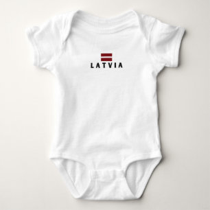 Modernes lettisches Flaggenland Souvenir Baby Strampler
