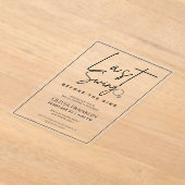 Modernes letztes Schauspiel vor dem Ring-Brautpart Acryleinladungen (Ablage )