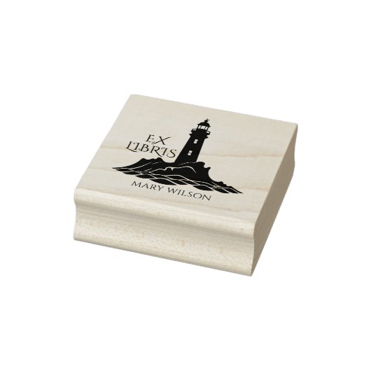 Modernes Leuchtturm Ex Libris Bibliothek Custom Gummistempel (Stempel)